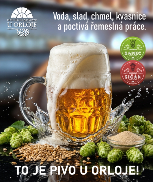 Výborné pivo v restauraci U Orloje Žatec